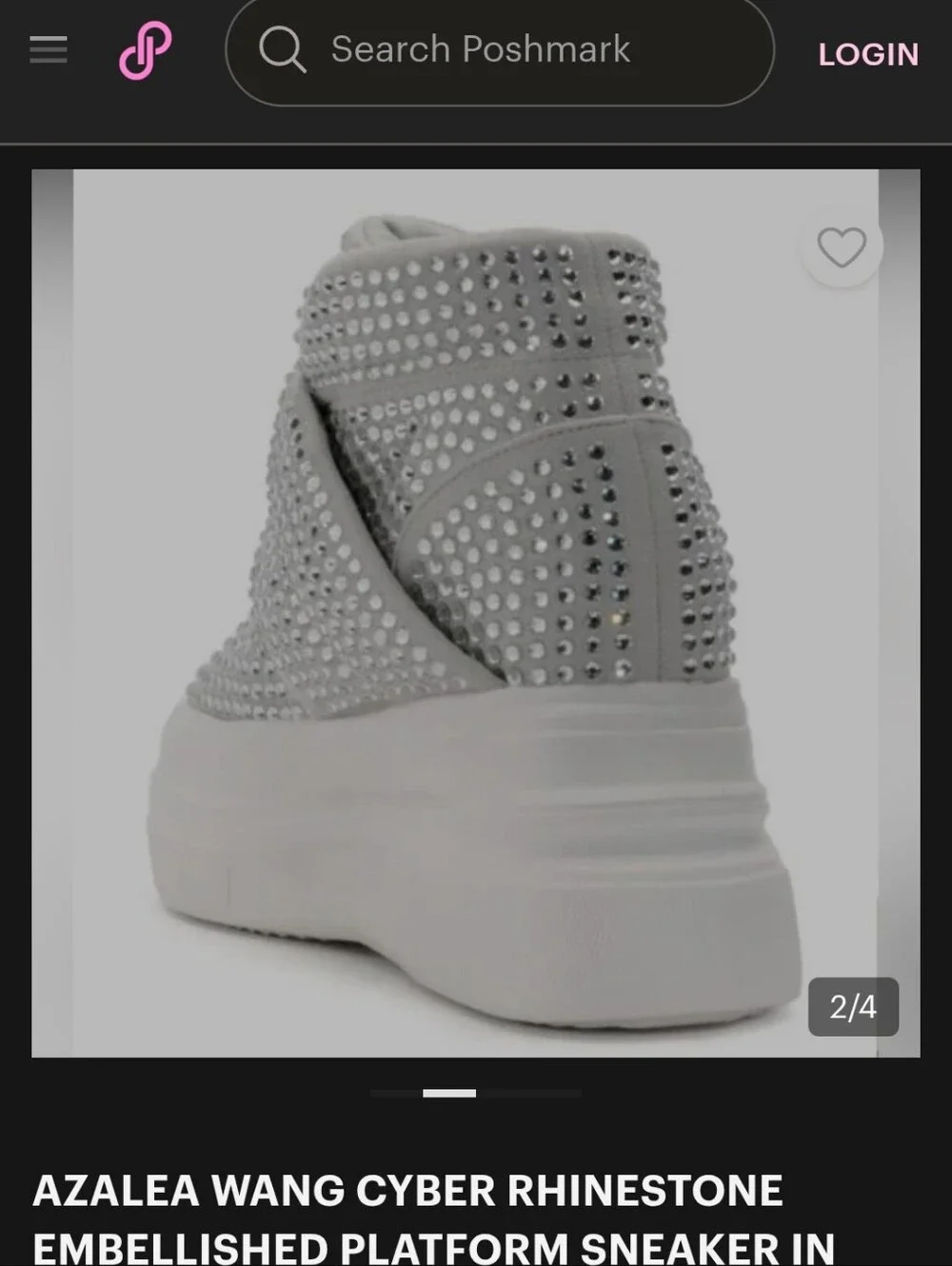 White Crystal-Studded Platform Sneakers